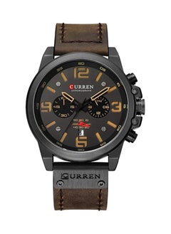 CURREN Mens Leather Strap Watches Waterproof Chronograph Date Analog Quartz Watch  - Image 1
