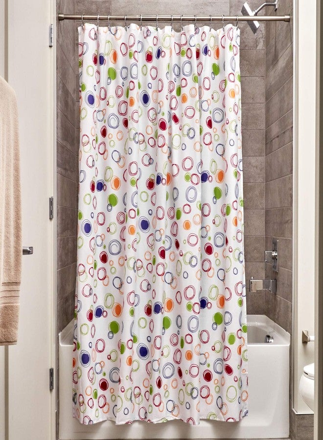 InterDesign iDesign Fabric Doodle Shower Curtain for Master, Guest, Kids', College Dorm Bathroom, 72" x 72", Multi-Colored - Image 2
