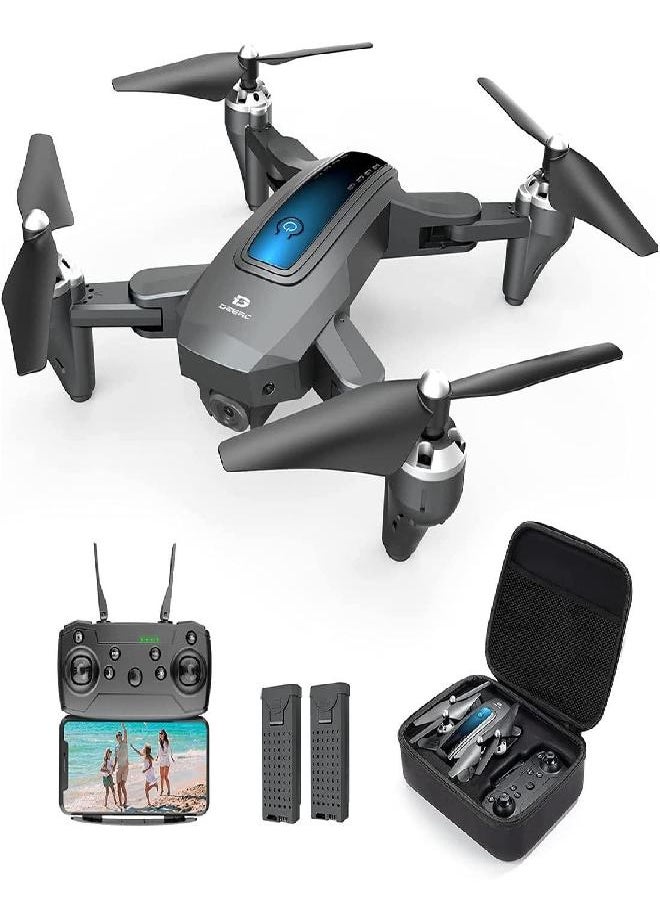 DEERC - DEERC Drone with Camera 2K HD FPV Live Video 2 Batteries and Carrying Case, RC Quadcopter Helicopter for Kids and Adults, Gravity Control, Altitude Hold, Headless Mode, Waypoints Functions - Image 1