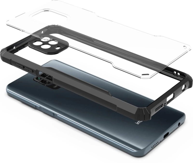 SHINESTAR Redmi Note 9 Pro/Poco M2 Pro/Note 9 Pro Max Back Cover Case | Ultra Thin 360 Degree Protection Crystal Clear Tranparent Bumper Back Cover Case - Black - Image 2