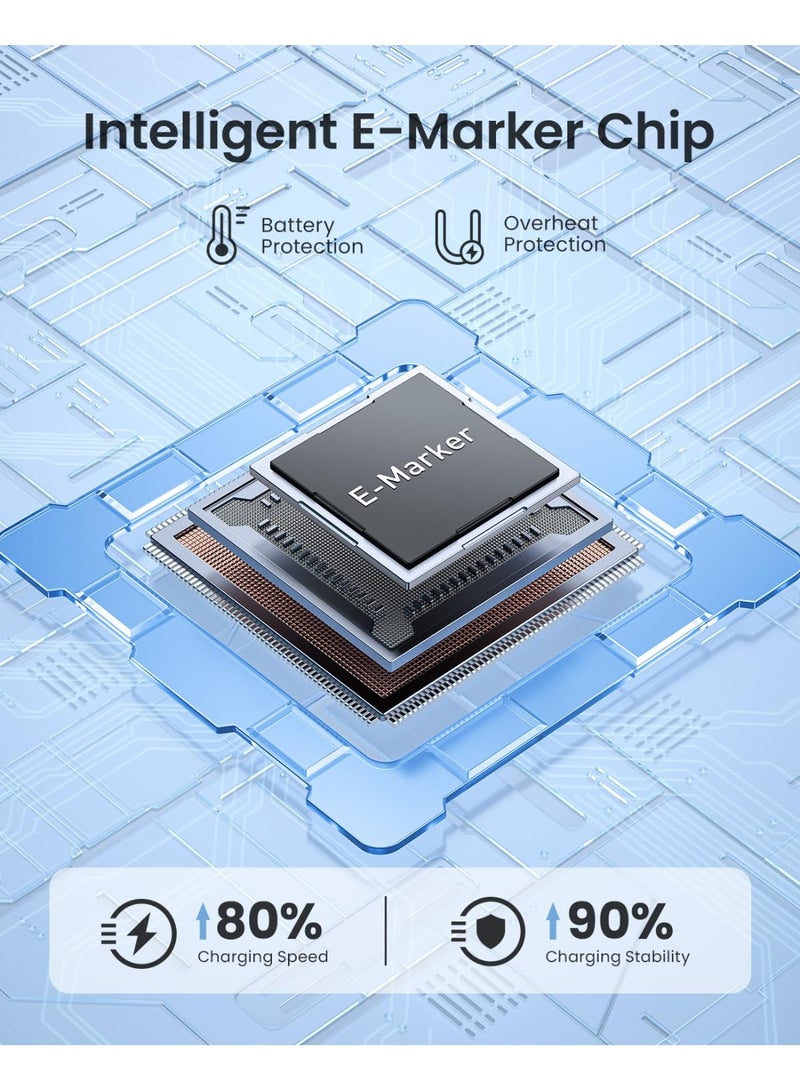 AOHI 140W USB-C to USB-C Cable, PD 3.1 Type-C Fast Charging, 1 m Silky Cable, Compatible with iPhone 17 Pro Max, Galaxy, MacBook Pro/Air, iPad Pro/Air, Pixel and More (Yellow) - Image 4