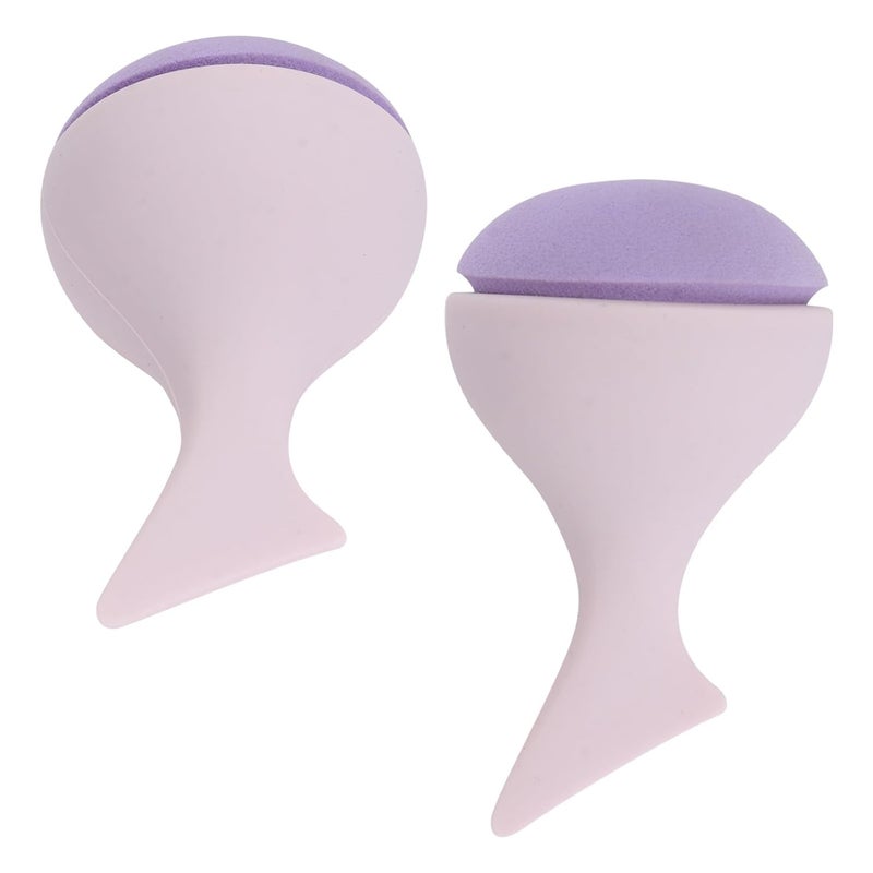 فرشاة مكياج بشكل ذيل حورية بحرية (Mermaid Tail Makeup Sponge)، عدد 2 قطع، خالية من اللاتكس، باللون الوردي، من نوع البودرة، متعددة الاستخدامات للمكياج الرطب والجاف، مناسبة لوضع الكريم الأساسي وبودرة الوجه. - Image 1