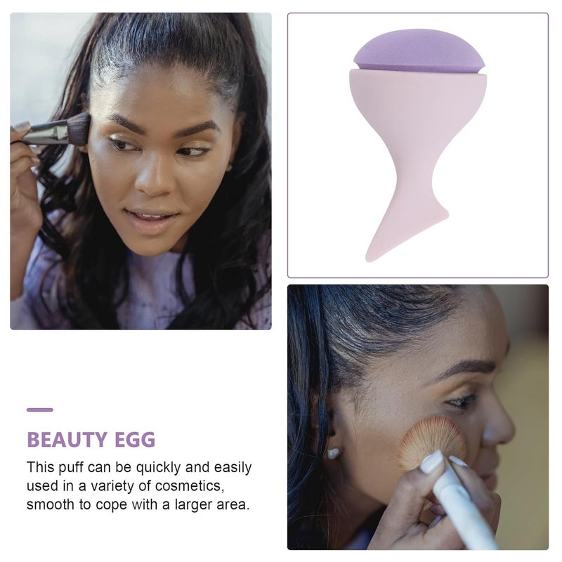 فرشاة مكياج بشكل ذيل حورية بحرية (Mermaid Tail Makeup Sponge)، عدد 2 قطع، خالية من اللاتكس، باللون الوردي، من نوع البودرة، متعددة الاستخدامات للمكياج الرطب والجاف، مناسبة لوضع الكريم الأساسي وبودرة الوجه. - Image 3