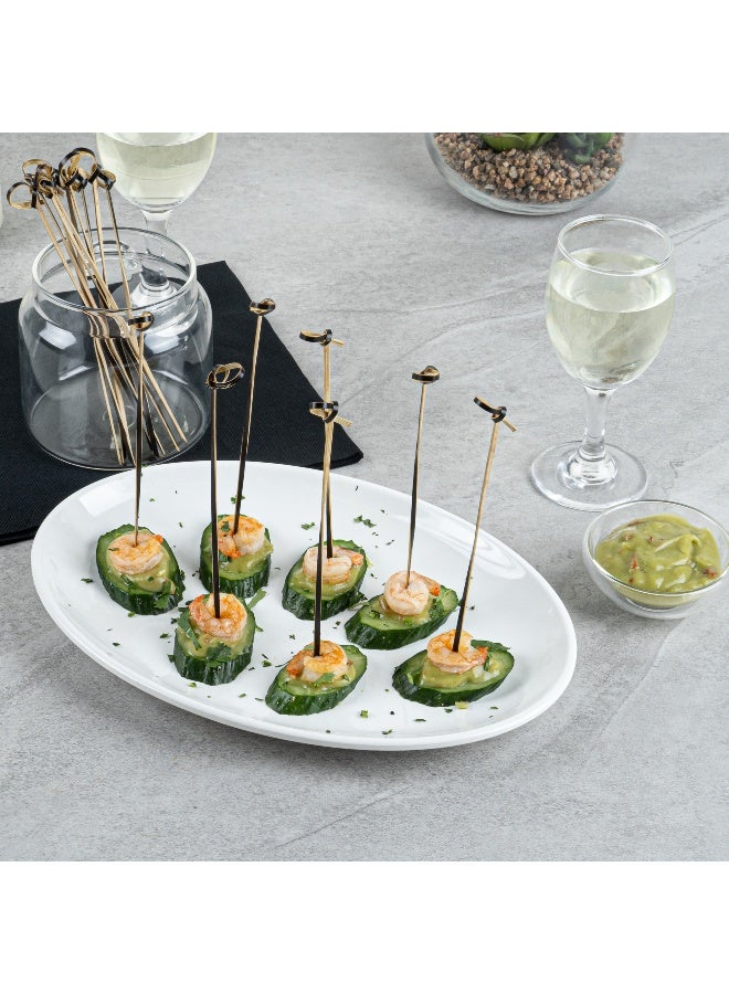 Restaurantware 6 Inch Twisted Bamboo Skewers, 1000 Sturdy Disposable Bamboo Food Picks - Sturdy, Looped Knot, Black Bamboo Appetizer Picks, Sustainable, For Serving Appetizers and Cocktail Garnishes  - Image 3
