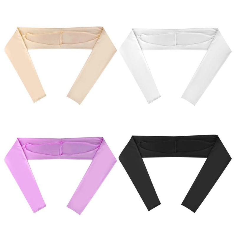 Yookat 4 Pieces Cooling Shawl Golf Cooling Shawl Arm Sleeve Sun Protection Golf Shrug for Women Men Outdoor Sports (Black, White, Purple, Nude) - Image 3