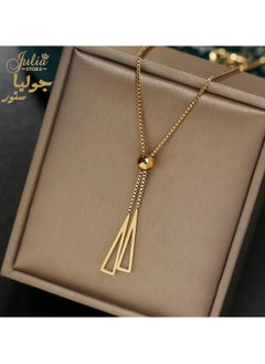 316L Stainless Steel 18K Gold Plated Triangle Pendant Necklace for Women New Trend Girls Adjustable Chain - pzsku/ZE3AD1528CAF119B65945Z/45/_/1715554983/7aaaab1f-bdf5-4e61-a8f1-6b67f4250f37