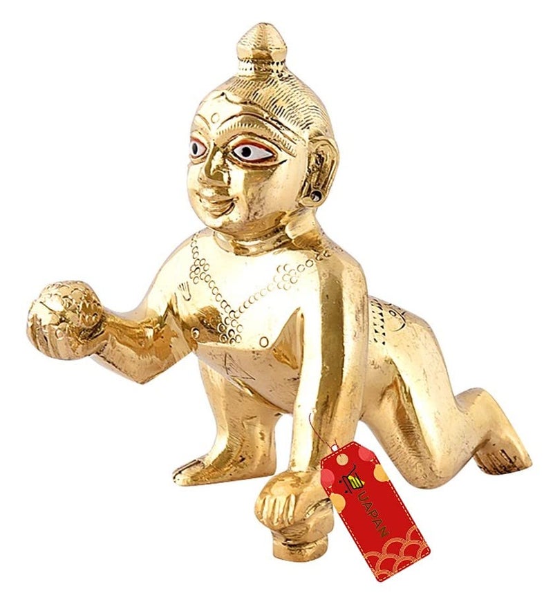 UAPAN Brass Laddu Gopal Idol, Krisnha Ji, Kanha (1500 Grams_ 18 CM), Idol - Image 5