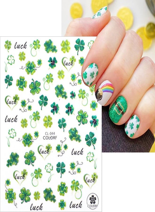 BYJKYEN St. Patrick's Day Nail Stickers Green Shamrock Clover Nail Art Decals Self-Adhesive Shamrock Nails Designs Nail Art Stickers Cute Clover Sticker for Women Girls Salon Nails Art Decoration 8Pcs - Image 4