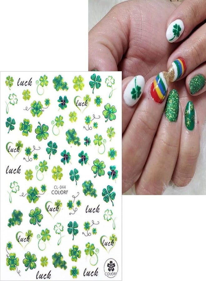 BYJKYEN St. Patrick's Day Nail Stickers Green Shamrock Clover Nail Art Decals Self-Adhesive Shamrock Nails Designs Nail Art Stickers Cute Clover Sticker for Women Girls Salon Nails Art Decoration 8Pcs - Image 5