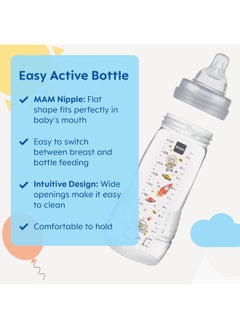 MAM MAM Easy Active Baby Bottle, Easy Switch Between Breast and Bottle, Easy to Clean, 4+ Months, Boy,(Pack of 2)  - Image 2