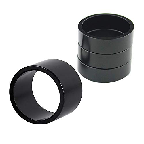 Gooday 8 PCS Bicycle Headset Spacer Bike Handlebar Stem Spacers Threadless Aluminum Alloy Headset Stem Spacer Set Fit 1 1/8-Inch Stem For MTB BMX Mountain Road Bikes Cycling 2MM 3MM 5MM 10MM(Black) - Image 3