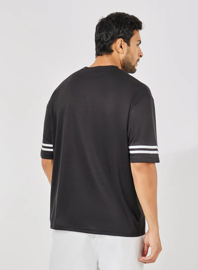 Styli Styli Manchester City Mesh Knit Jersey Oversized T-Shirt