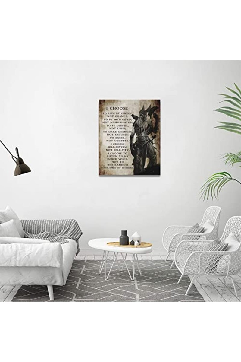 SweetFox Viking Warrior Inspirational Canvas Wall Art - Image 2