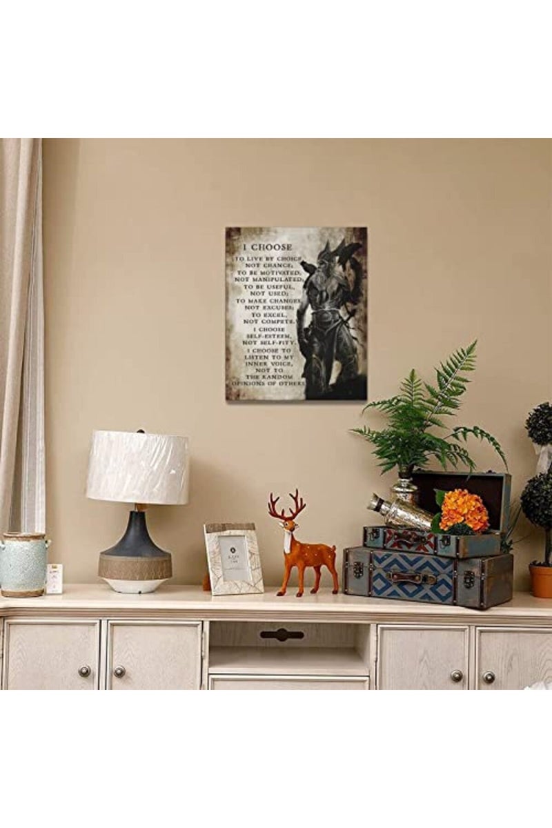 SweetFox Viking Warrior Inspirational Canvas Wall Art - Image 3