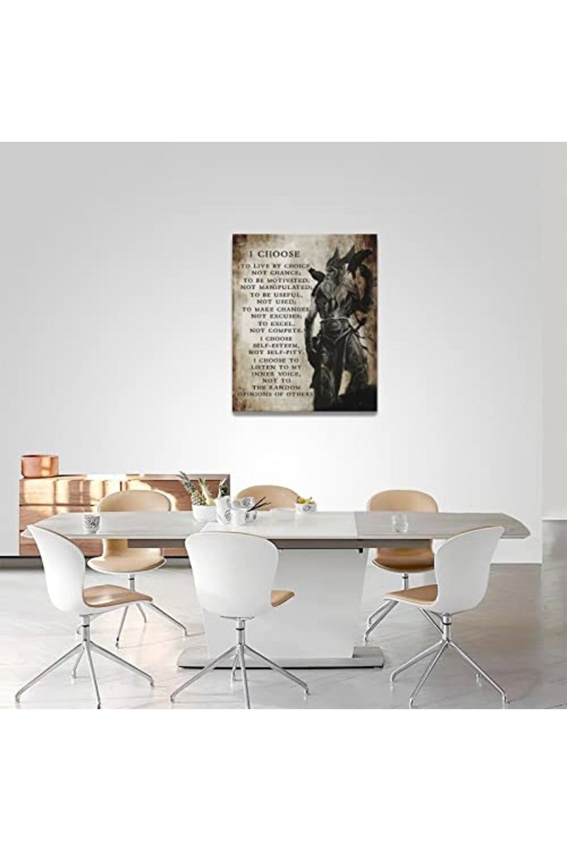 SweetFox Viking Warrior Inspirational Canvas Wall Art - Image 4
