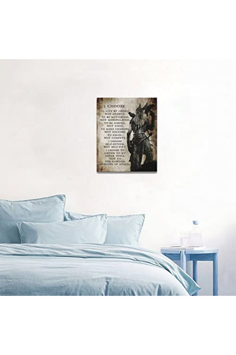 SweetFox Viking Warrior Inspirational Canvas Wall Art - Image 5