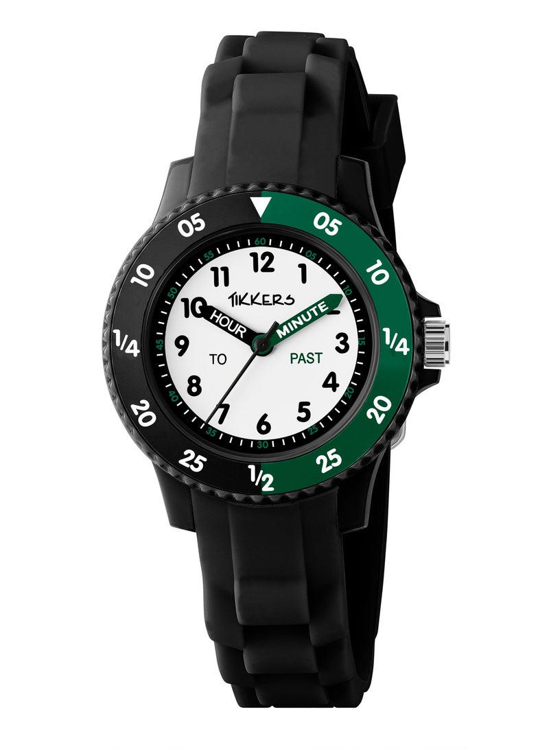 Tikkers Black Silicone strap Timer Teacher Watch - Image 1