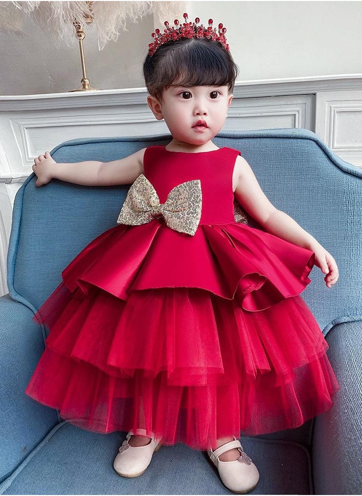 Best Gift Fashion - Girl Dress For Wedding Party Red Color - Image 1