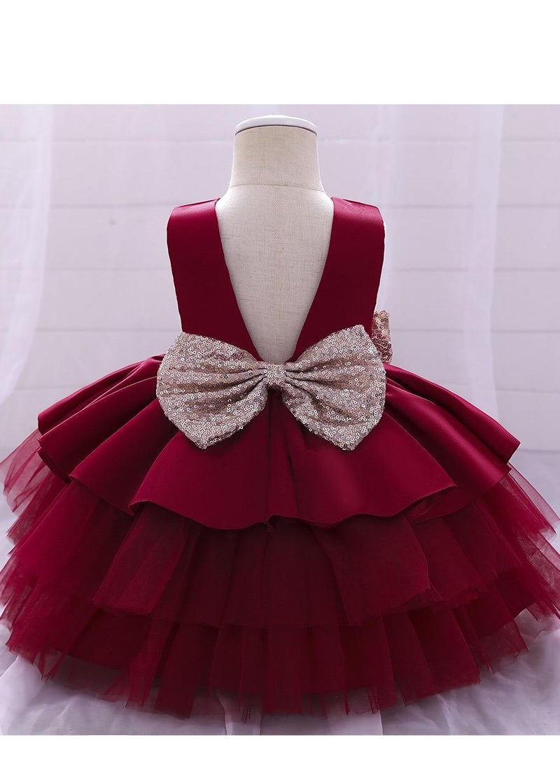 Best Gift Fashion - Girl Dress For Wedding Party Red Color - Image 1