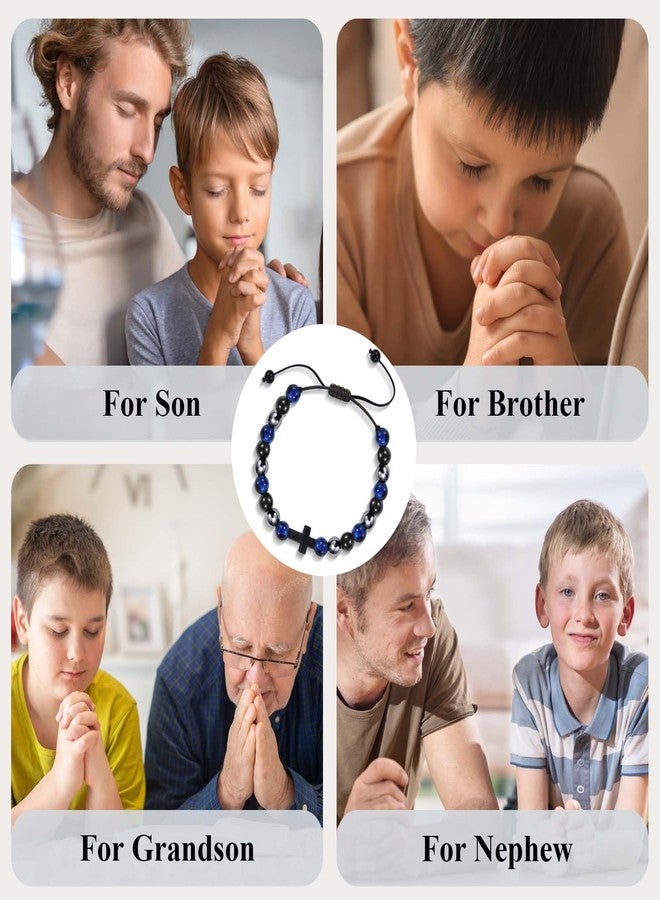 FIEEFX To My Grandson Cross Bracelet Gifts for Grandson Christmas Birthday Valentines Fathers Day Easter Thanksgiving Graduation Gifts for Boys Kids Men - Image 5