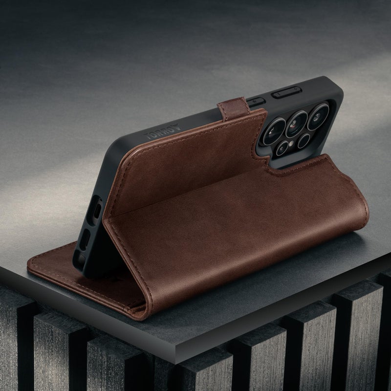 TORRO Leather Case Compatible with Samsung Galaxy S26 Ultra 5G 2026 - Premium Leather Wallet Case with Kickstand and Card Slots (Dark Brown) - Image 3