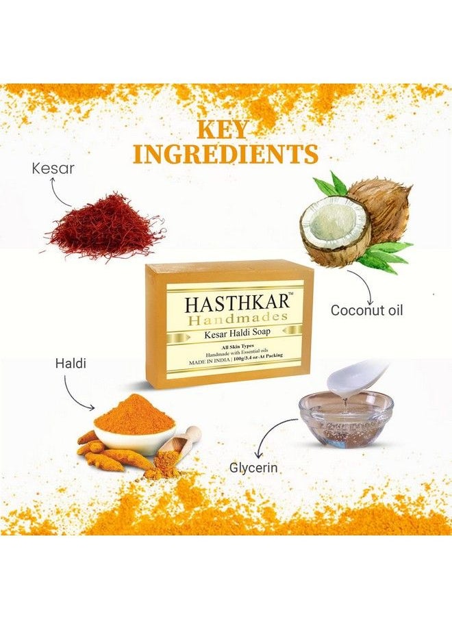 byPurenaturals Hasthkar Handmades Handmade Natural Charcoal Neem Tulsi Leaf Aloevera Honey And Kesar Haldi Soap (1X4 Gift Combo)  - Image 4