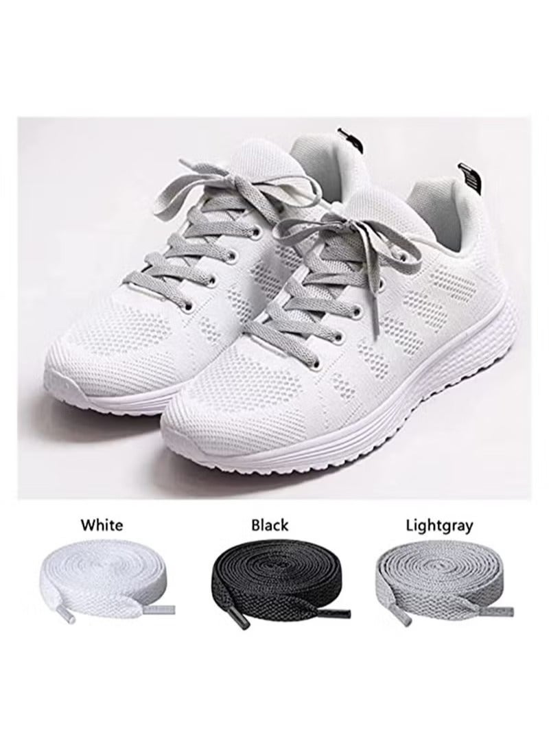 Shoelaces, 3 Pair Flat Shoe laces, Wide Shoelaces for Athletic Running Sneakers Shoes Boot Strings - Image 2