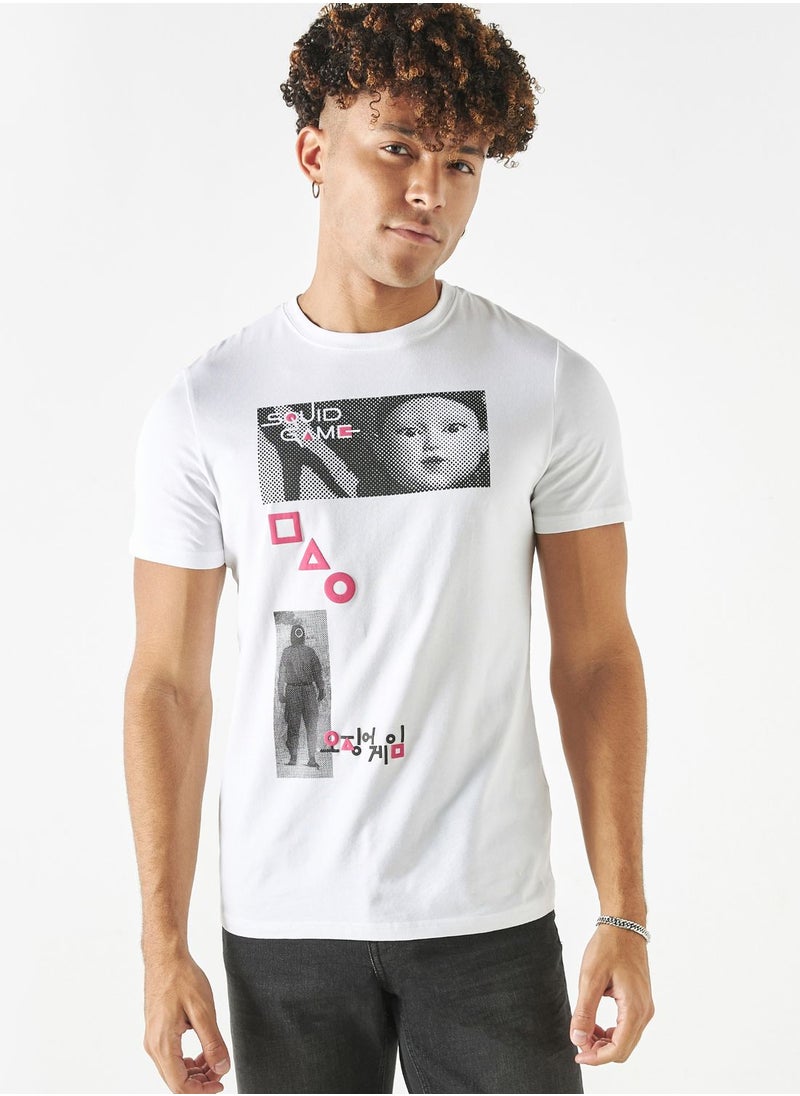 SP Characters Squid Game Print Crew Neck T-Shirt  - Image 1