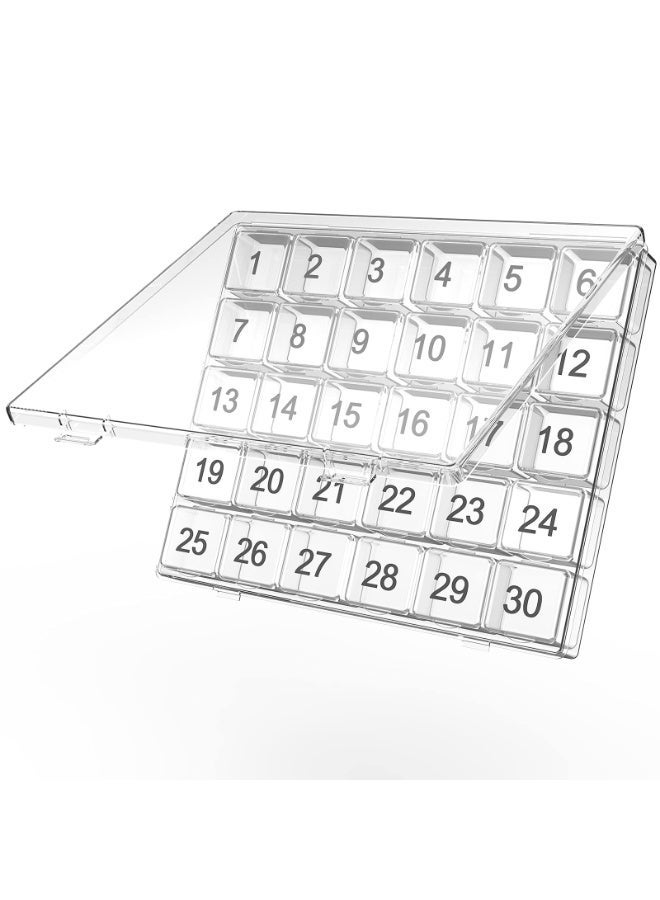 Monthly Pill Organizer Once a Day - 30 Day Pill Organizer Box - Easy to Open - Large Compartments Portable Case for Travel, Month Pill Cases Medicine Organizer for Vitamin (White) - Image 2