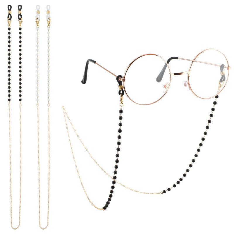 Sibba Sibba Glasses Strap Holder 2PCS Eyeglasses Eyeglass Frames Neck Chain Lanyard Necklace Eyewear Retainer Sunglasses String (Necklace pattern)  - Image 1