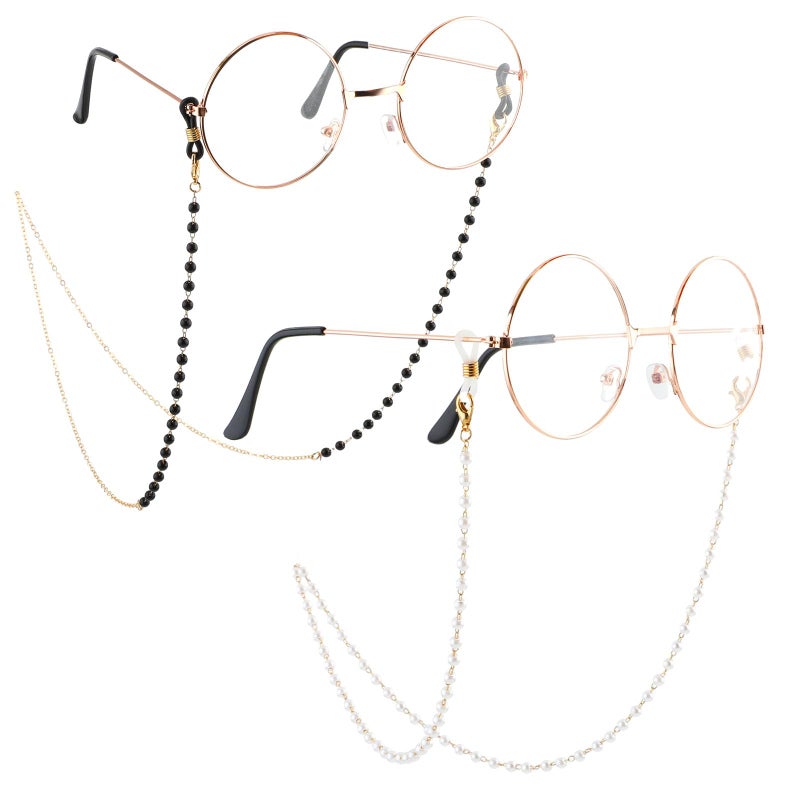 Sibba Sibba Glasses Strap Holder 2PCS Eyeglasses Eyeglass Frames Neck Chain Lanyard Necklace Eyewear Retainer Sunglasses String (Necklace pattern)  - Image 2