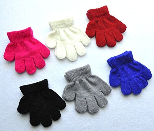 BaiX Toddler Boys and Girls Winter Knitted Writing Gloves, 1-3 Years Old, Light Grey - Image 3