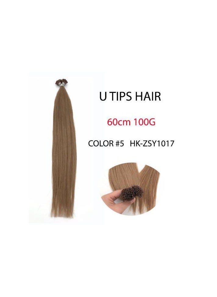 HK Weft 100% Human Hair Extensions Human Hair Soft Straight Remy Hair Easy Stick HK-ZSY1017 - Image 1