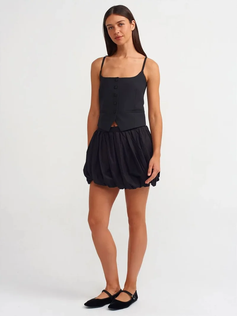 Dilvin DILVIN Cotton Poplin Balloon Mini Skirt
