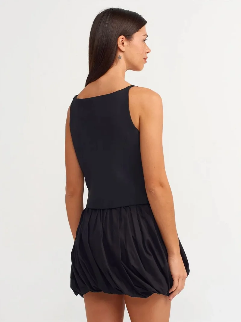 Dilvin DILVIN Cotton Poplin Balloon Mini Skirt
