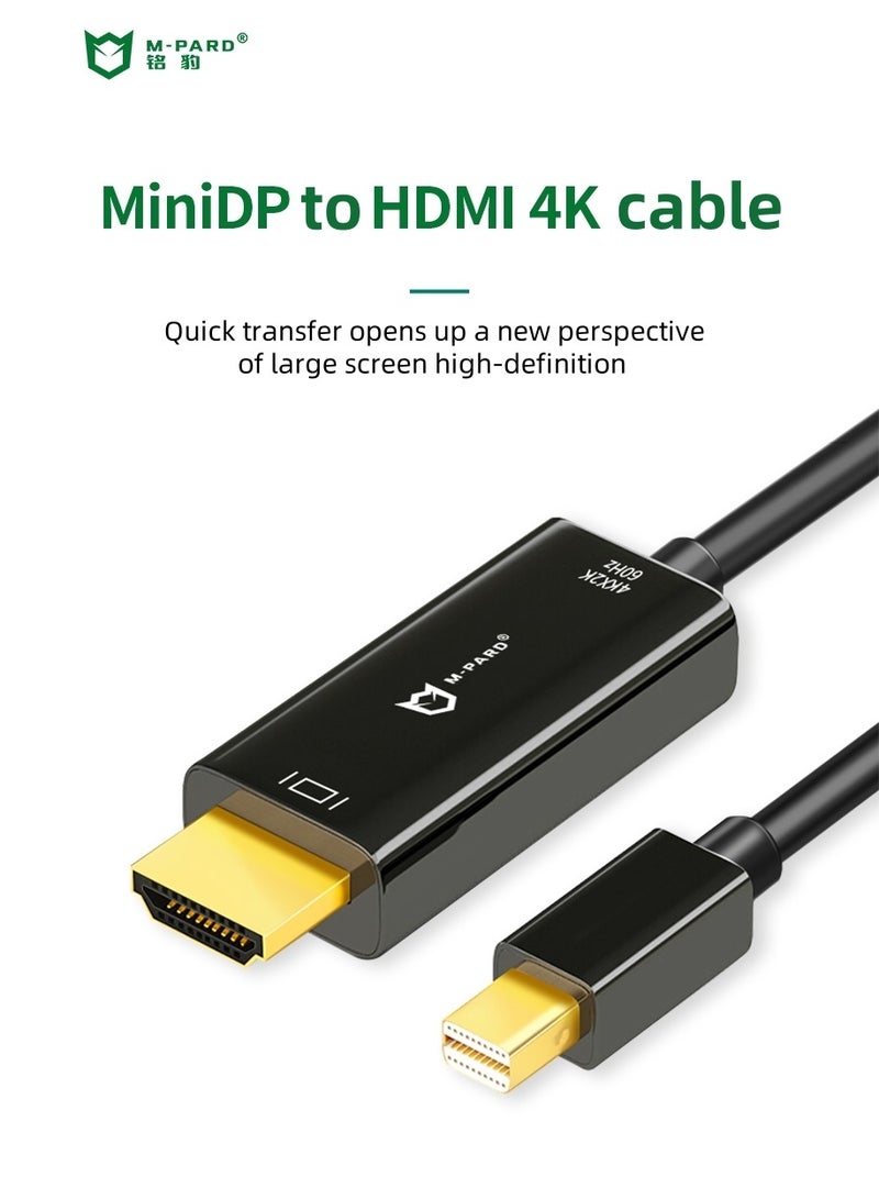 M-Pard 4K60Hz Mini DP to HDMI Converter Cable for Apple Mac, Microsoft Laptop Monitor Projection, Black, 1.8m - Image 2