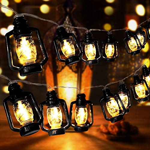AceList Camping Lantern String Light 30 LED Camping Lights Battery and USB Operated, Happy Camper Mini Kerosene Lamp Perfect for Camping Decorations, Party, Classroom, Christmas and Travel - Image 1