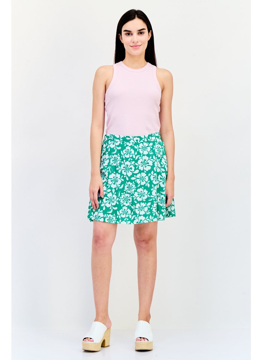 MONKI Women Floral Print Basic Mini Skirt, Multicolor  - Image 2