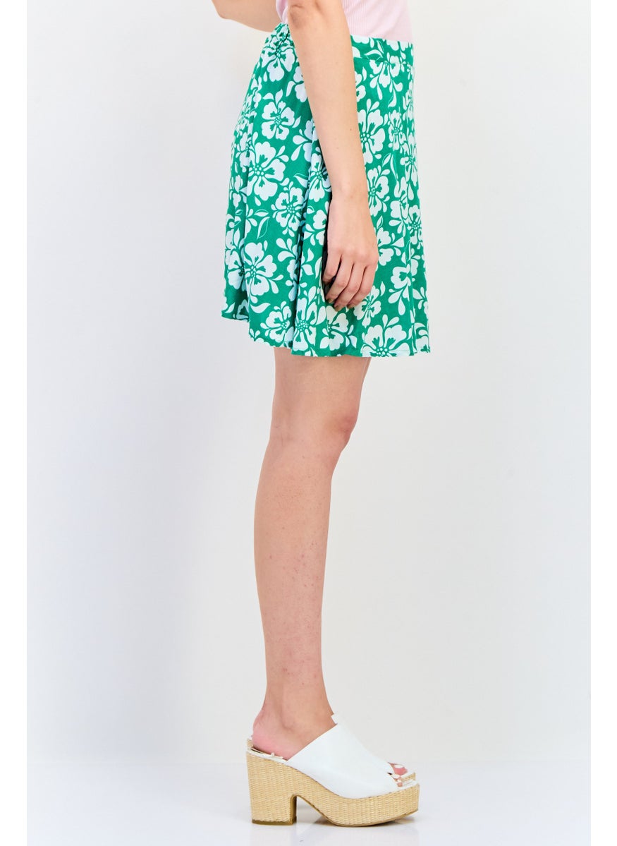 MONKI Women Floral Print Basic Mini Skirt, Multicolor  - Image 4