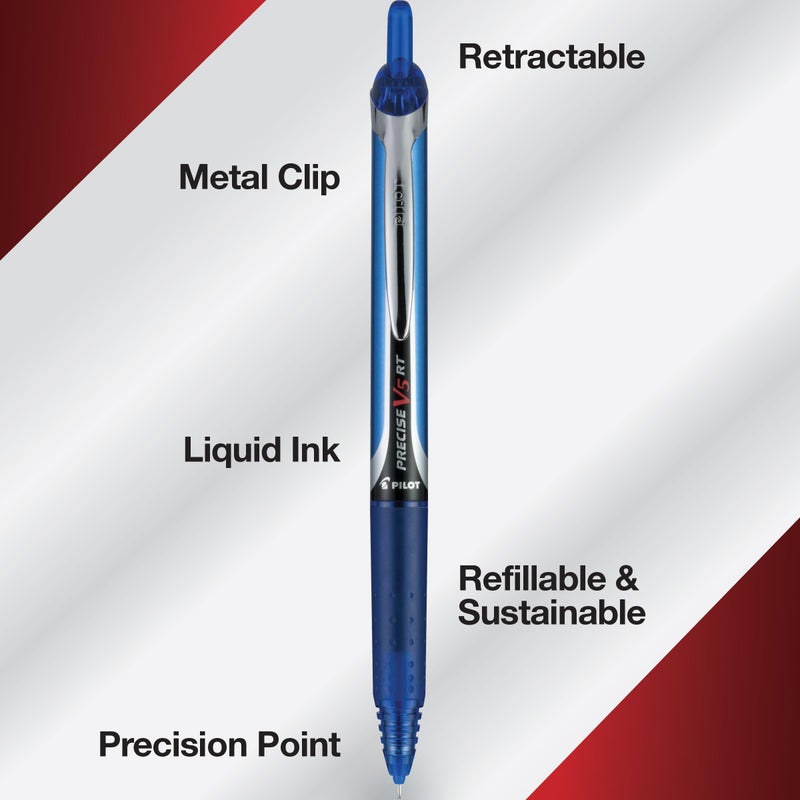 Pilot, Precise V5 RT Refillable & Retractable Rolling Ball Pens, Extra Fine Point 0.5 mm, Assorted Colors, Pack of 12 - Image 5