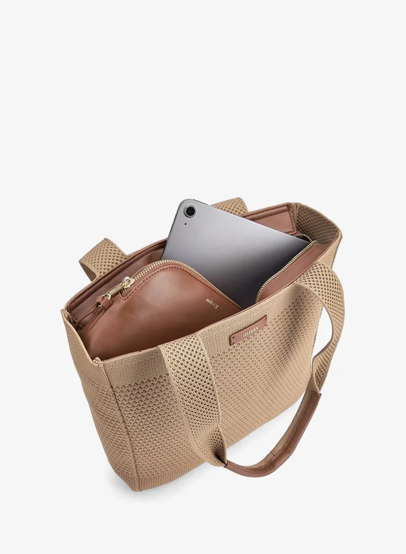 ميسي Textured Tote Bag With Pouch