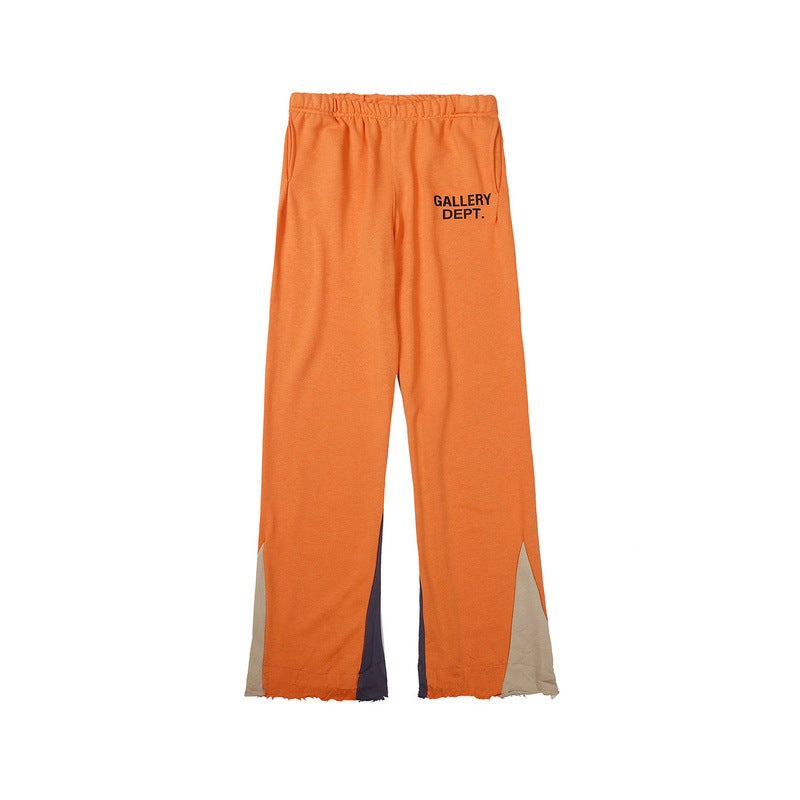 Trendy Brand Vintage Splash Double Stitching Sports Trousers For Men And Women Couple Micro-Flared Pants Casual Sweat Pants - Image 1