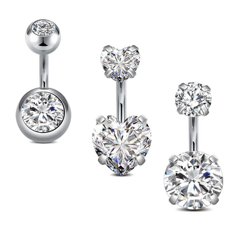 QWALIT Belly Button Ring - Short Bar Belly Ring, 6mm, Small - Image 1