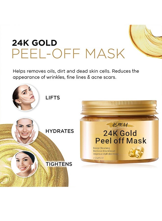 ASMOXA 24K Gold Peel Off Mask ,Face Mask Gold Foil Wrapping-120g - Image 5