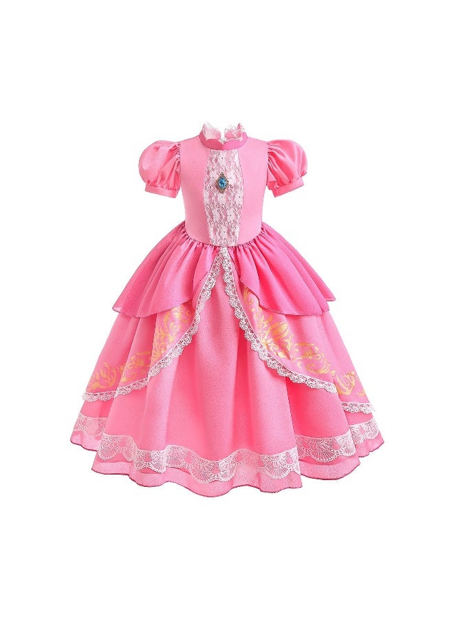 Halloween Peach Costume For Baby Girl Lace Dress Christmas Kid Pink Wedding Party Frock Child Tunic Clothes - Image 1