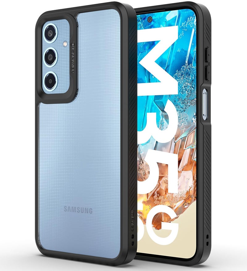 KAPAVER Impulse Series Back Cover Case Compatible with Galaxy M35 (PC+TPU) (Black) - Image 1