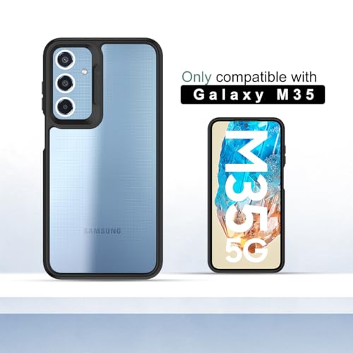 KAPAVER Impulse Series Back Cover Case Compatible with Galaxy M35 (PC+TPU) (Black) - Image 2
