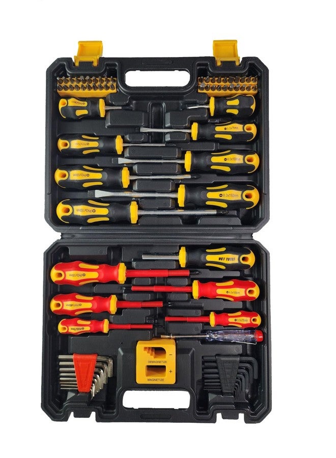 VCT 72pc Magnetic Screwdriver Set with Case Flathead, Phillips, Hex, Square, Pozidriv, Torx, and Magnetic Tip Screwdrivers - Image 1