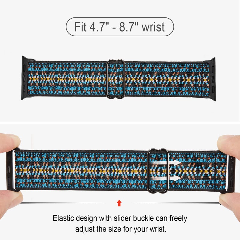 CCnutri Stretchy Nylon Solo Loop Bands Compatible with Apple Watch 38mm 40mm 41mm 42mm 44mm 45mm 46mm 49mm, Sport Elastic Wristbands Women Men Straps for iWatch Series 10/9/8/7/6/5/4/3/2/1/SE 2/Ultra/Ultra 2 - Image 3