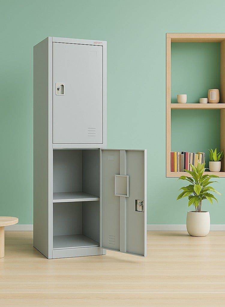 KARNAK خزانة تخزين معدنية ببابين مع مفاتيح للمنزل والمكتب والمدرسة والغرفة الخاصة - Image 1